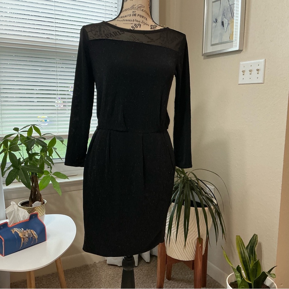 Chic Black Long Sleeve Dress has .